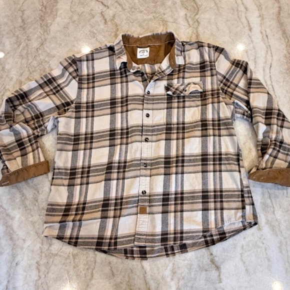 Dubinik Customized Version Mens Plaid Flannel Lng Slve Shirt Cord Flip Cuff; XXL - Picture 1 of 10